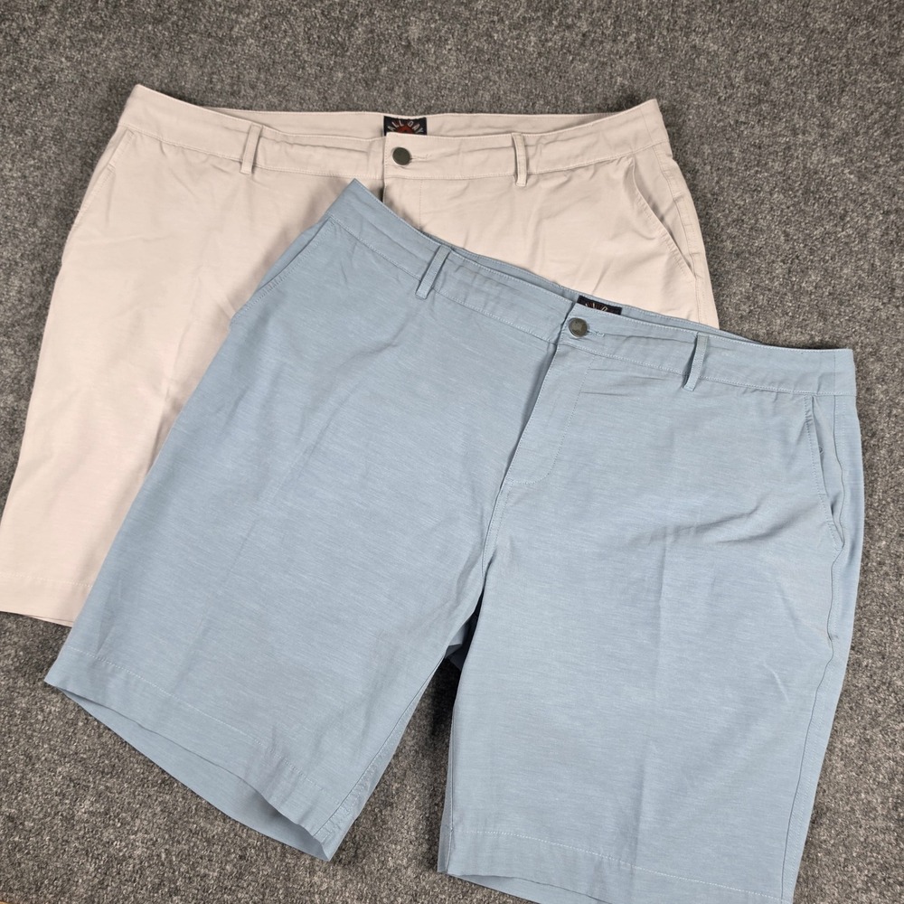Faherty All Day Shorts Mens 40 Grey Blue Hybrid Performance Chino Bundle 2pk
